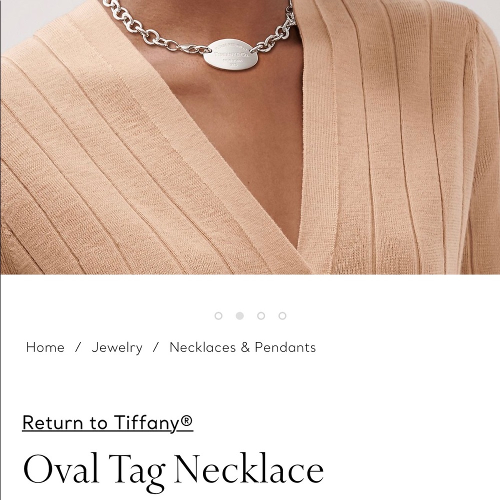 authentic Tiffany Oval Tag Necklace